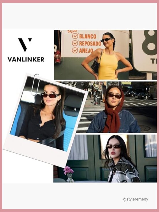 Polarized Rectangle Sunglasses with UV400 Protection Retro 90s Style main image 5